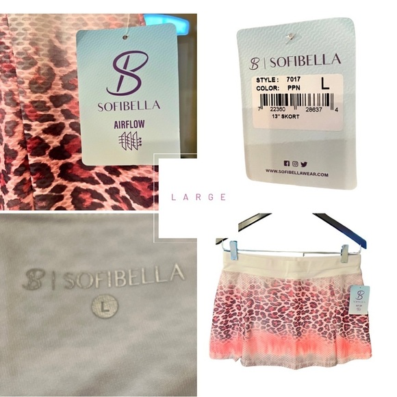 SOFIBELLA [NWT - Large] 13” airflow skort in Pink Panther with shorties - Picture 4 of 8